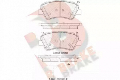R BRAKE rb2029 -  Комплект тормозных колодок, дисковый тормоз